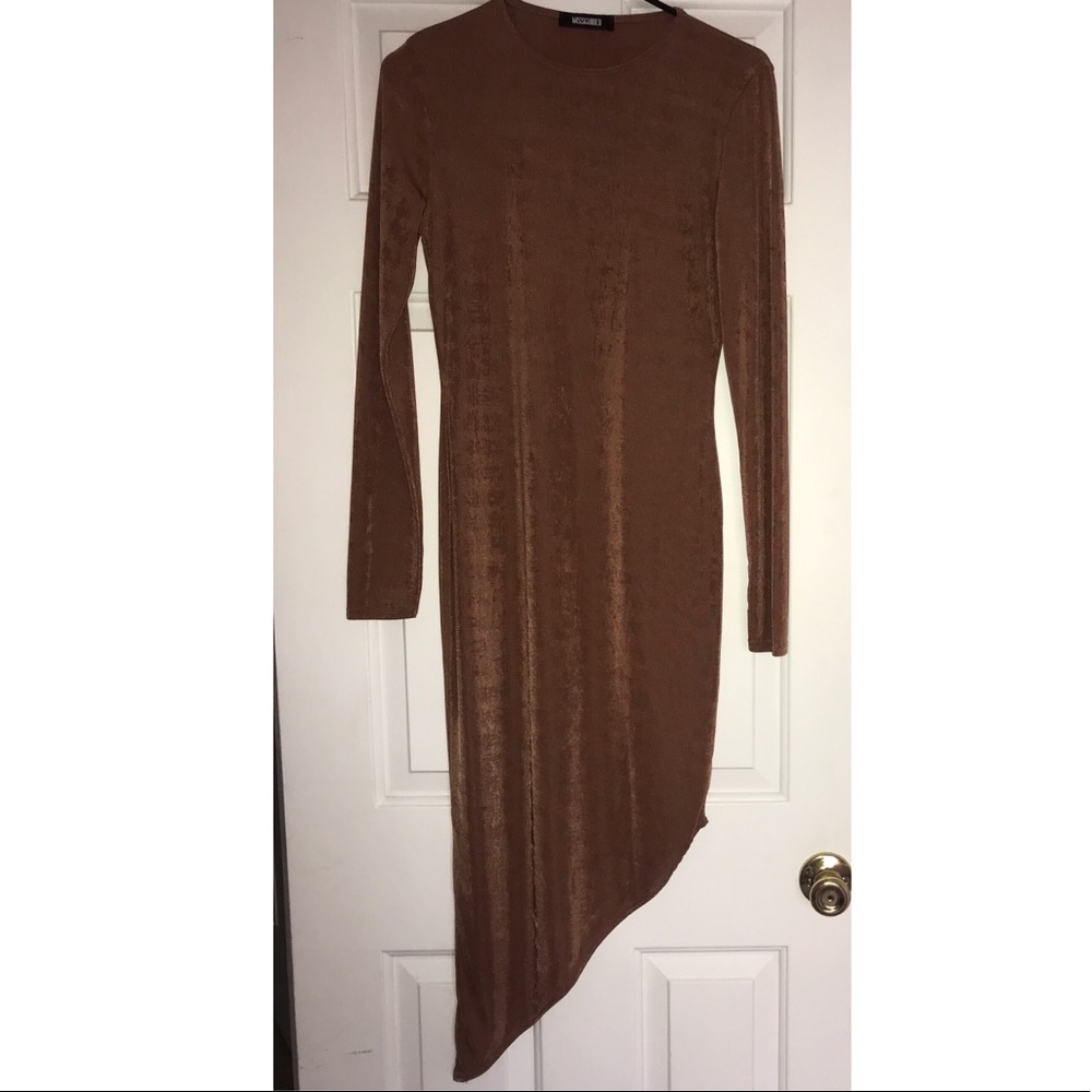 Brown Long Sleeve Missguided Dress